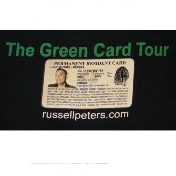 RUSSELL PETERS Tshirt, S, Green Card Tour, 2 sided, Comedian, Black, Short slv - Picture 6 of 8